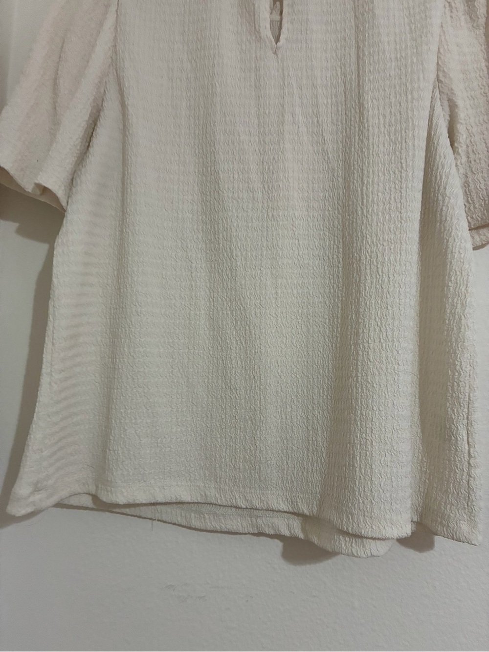 LOFT Cream Textured Ruffle-Neck Tunic - Picture 12 of 12
